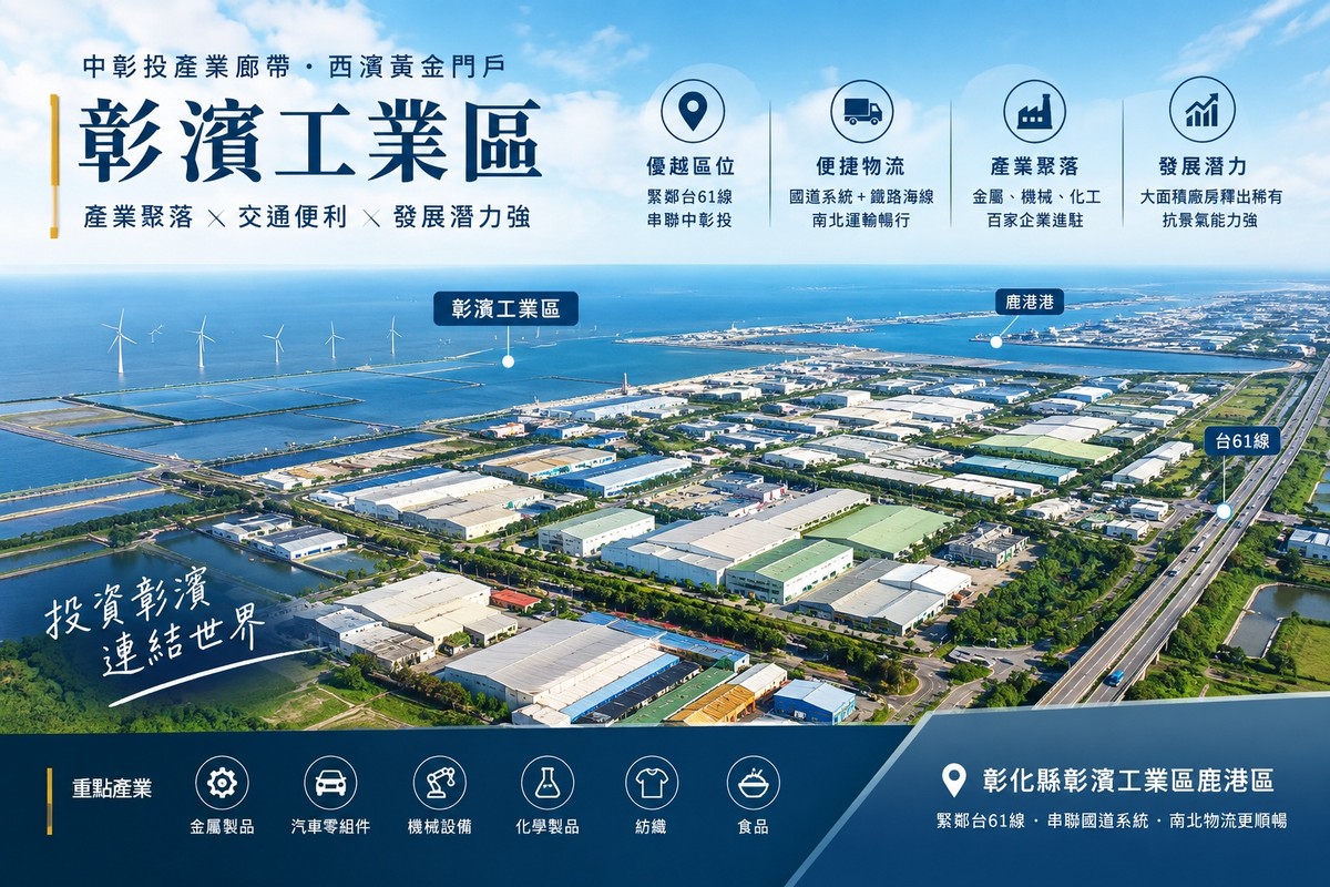 彰濱工業區廠房單價 8～19 萬／坪，差的不是地段——民間轉手看的是產品型態